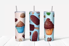 Sweets sublimation design Skinny tumbler wrap design 