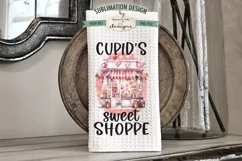 Cupids Sweet Shoppe | Valentine Candy Shop Towel Design Product Image 1