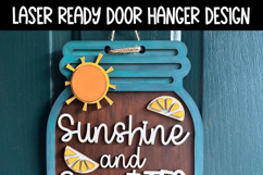 Sunshine and Sweet Tea Door Hanger | Mason Jar Laser SVG Product Image 2