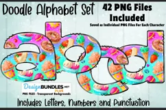Sweet Treats Doodle Alphabet and Number Set PNG File Product Image 1