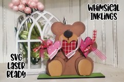 Sweet Valentines Day Bear Laser SVG Product Image 1