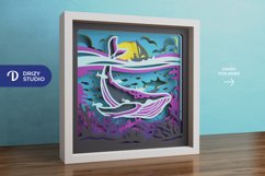 Humpback Whale in The Ocean 3D Shadow Box Product Image 2