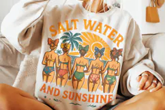 Salt Water And Sunshine PNG, Retro Summer, Summer Vibes PNG Product Image 1