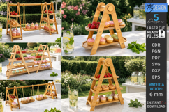 Tiered Wooden Cupcake Stand Laser Cut Bundle | Serving Trays Product Image 1
