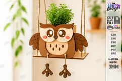 Swing Planter Laser Cut | Wooden Animal Planter Holders |CNC Product Image 1