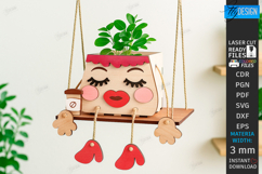 Swing Planter Laser Cut |Plant Pot SVG| Hanging Planter| CNC Product Image 1