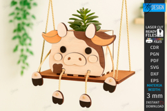 Swing Planters Laser Cut Bundle|Plant Pots|Hanging Planters Product Image 2