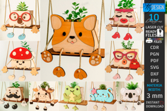 Swing Planters Laser Cut Bundle|Plant Pots|Hanging Planters Product Image 1