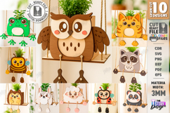 Swing Planter Laser Cut Bundle|Wooden Animal Planter Holders Product Image 1