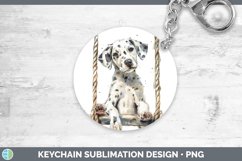 GorgeousSwinging Dogs Keychain design.