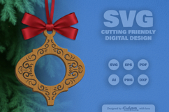 Swirl Arabesque Ornament Christmas Lasercut Product Image 1