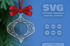 Swirl Arabesque Ornament Christmas Lasercut Product Image 3