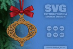 Swirl Arabesque Ornament Christmas Lasercut Product Image 2