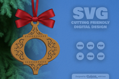 Swirl Arabesque Ornament Christmas Lasercut Product Image 4