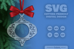 Swirl Arabesque Ornament Christmas Lasercut Product Image 1