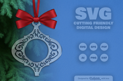 Swirl Arabesque Ornament Christmas Lasercut Product Image 3