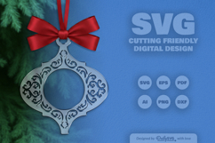 Swirl Arabesque Ornament Christmas Lasercut Product Image 1