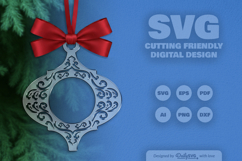 Swirl Arabesque Ornament Christmas Lasercut Product Image 1