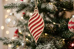 Swirl Christmas Ornament SVG Laser Cut, Holiday Decor File Product Image 2