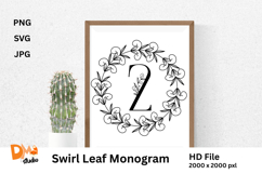 Swirl Leaf Monogram Product Image 1