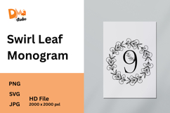 Swirl Leaf Monogram Product Image 1