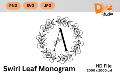 Swirl Leaf Monogram Product Image 1