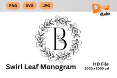 Swirl Leaf Monogram Product Image 1