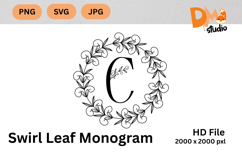 Swirl Leaf Monogram Product Image 1