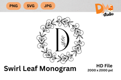 Swirl Leaf Monogram Product Image 1