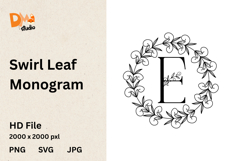 Swirl Leaf Monogram Product Image 1