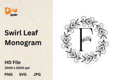Swirl Leaf Monogram Product Image 1