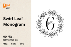 Swirl Leaf Monogram Product Image 1