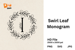 Swirl Leaf Monogram Product Image 1