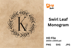Swirl Leaf Monogram Product Image 1
