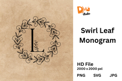 Swirl Leaf Monogram Product Image 1