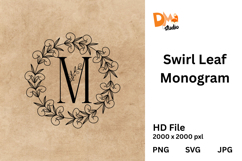 Swirl Leaf Monogram Product Image 1