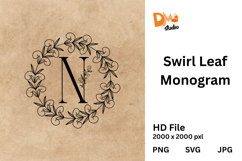 Swirl Leaf Monogram Product Image 1