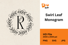 Swirl Leaf Monogram Product Image 1