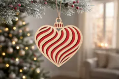 Swirled Heart Christmas Ornament SVG Cut File Product Image 2