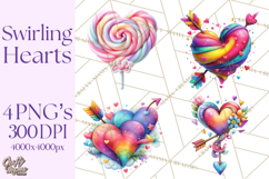 Swirling Valentine Hearts Continuous Line Art Pink Heart Product Image 1