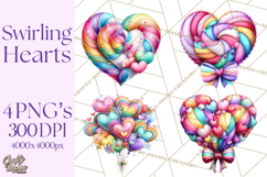 Swirling Valentine Hearts Continuous Line Art Pink Heart Product Image 1