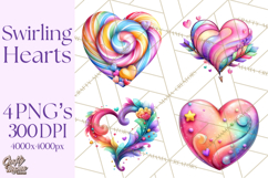 Swirling Valentine Hearts Continuous Line Art Pink Heart Product Image 1