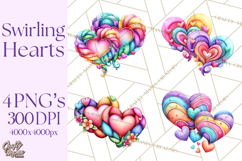 Swirling Valentine Hearts Continuous Line Art Pink Heart Product Image 1