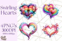 Swirling Valentine Hearts Continuous Line Art Pink Heart Product Image 1