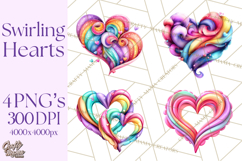 Swirling Valentine Hearts Continuous Line Art Pink Heart Product Image 1