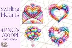 Swirling Valentine Hearts Continuous Line Art Pink Heart Product Image 1