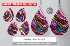 Earring Teardrop Swirling Liquid Metallic Product Image 1