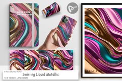 Digital Paper Swirling Liquid Metallic Product Image 1