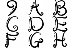 Swirly Swirl Handwriting Alphabet Clipart PNG SVG EPS Product Image 5