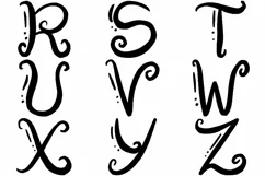 Swirly Swirl Handwriting Alphabet Clipart PNG SVG EPS Product Image 6